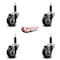 Service Caster 3'' Black Poly Wheel Swivel 1'' Expanding Stem Caster Set, 4PK SCC-EX20S314-PPUB-BLK-1-4 - alternate 3